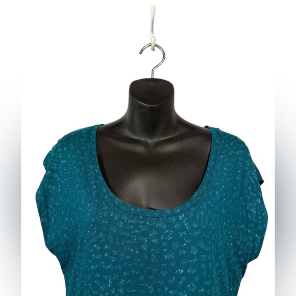 NWOT, New York & Company, Teal Glittering Top, Small - Picture 3 of 9